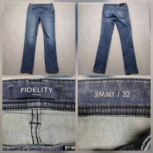Fidelity Denim Jimmy Straight Jeans Women's 32 Blue Premium Stretch